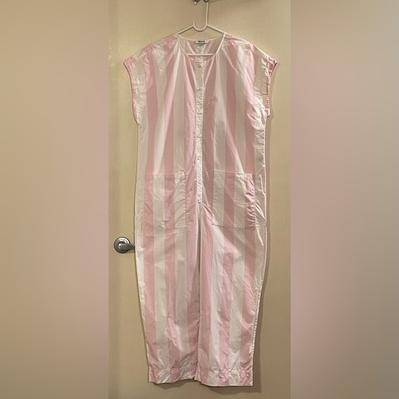 MADEWELL Mosswood Jumpsuit in Striped Pink White - Picture 5 of 11